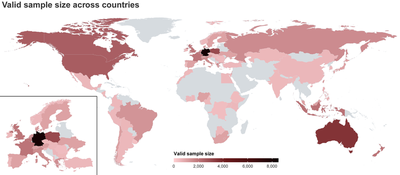 Figure 1: Valid sample size across countries.
