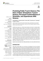Predicting public trust in science: The role of basic orientations toward science, perceived trustworthiness of scientists, and experiences with science